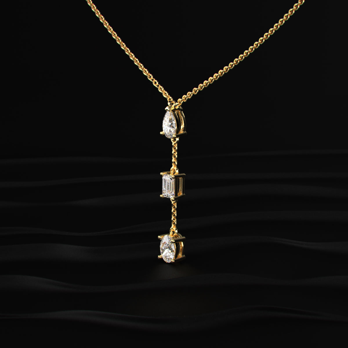 3 Diamond Drop Necklace | Earthly Jewels