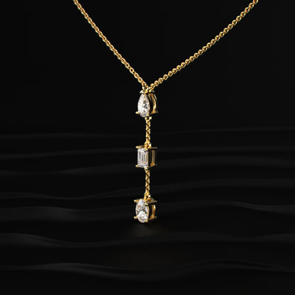 3 Diamond Drop Necklace | Earthly Jewels