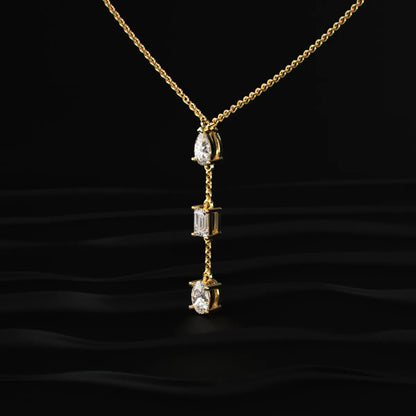 3 Diamond Drop Necklace | Earthly Jewels