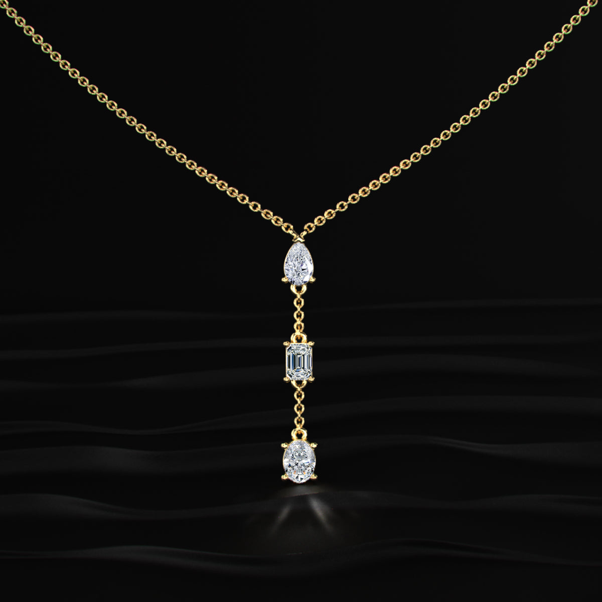 3 Diamond Drop Necklace | Earthly Jewels