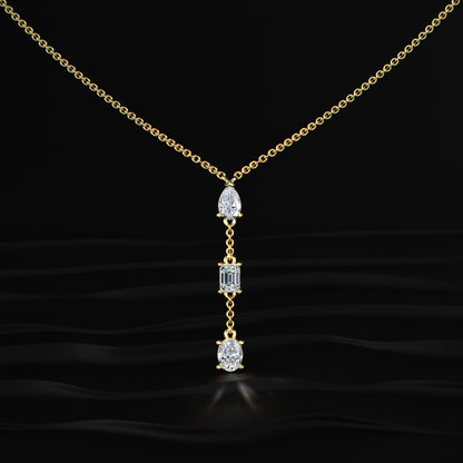 3 Diamond Drop Necklace | Earthly Jewels