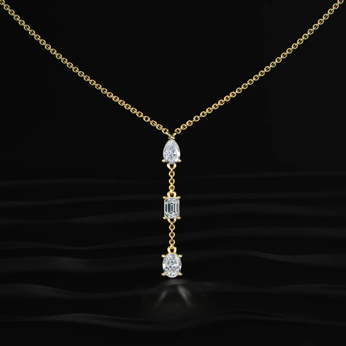 3 Diamond Drop Necklace | Earthly Jewels