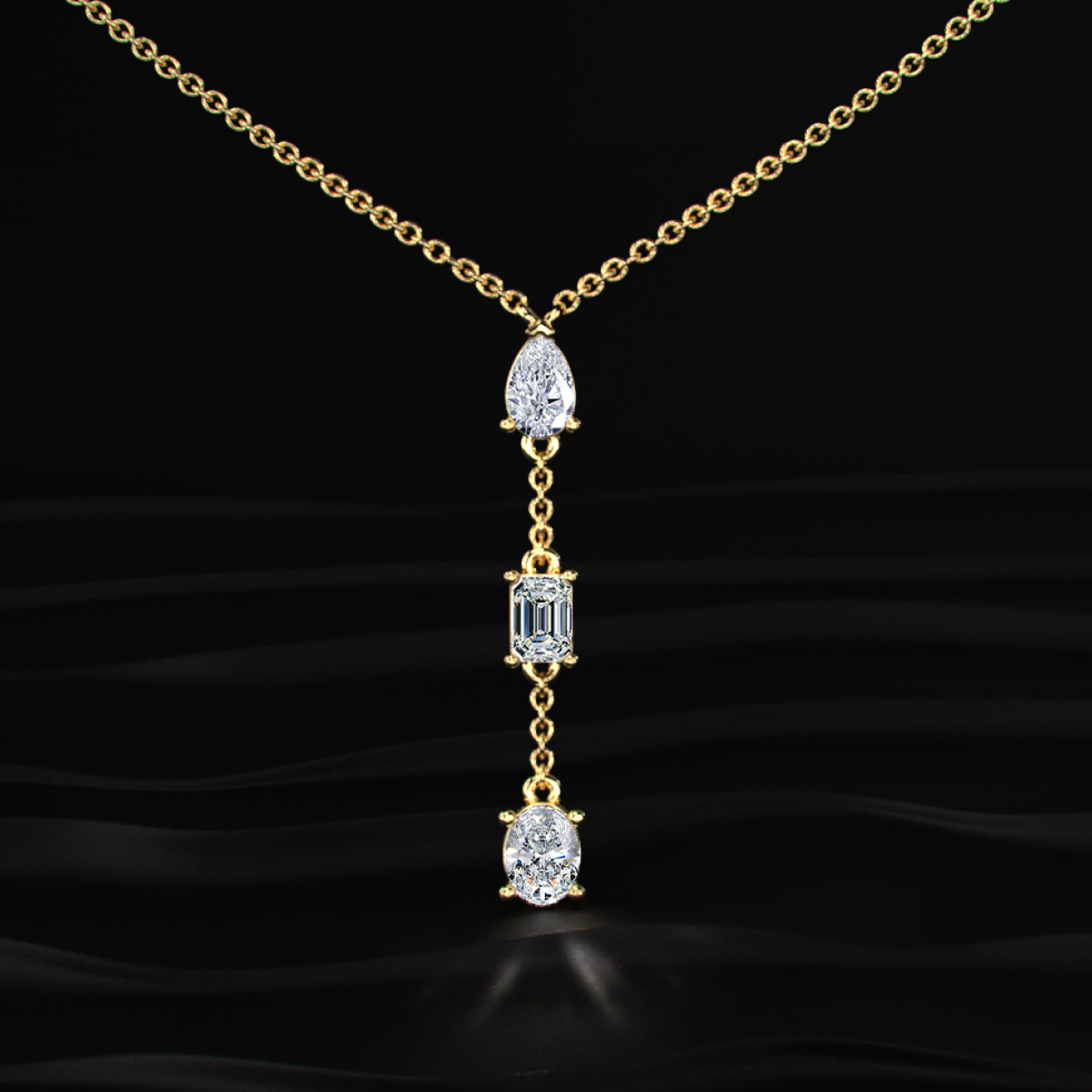 3 Diamond Drop Necklace | Earthly Jewels