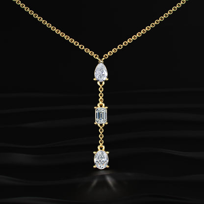 3 Diamond Drop Necklace | Earthly Jewels
