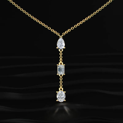 3 Diamond Drop Necklace | Earthly Jewels