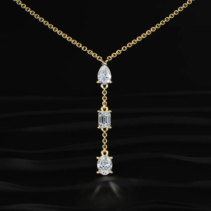 3 Diamond Drop Necklace | Earthly Jewels