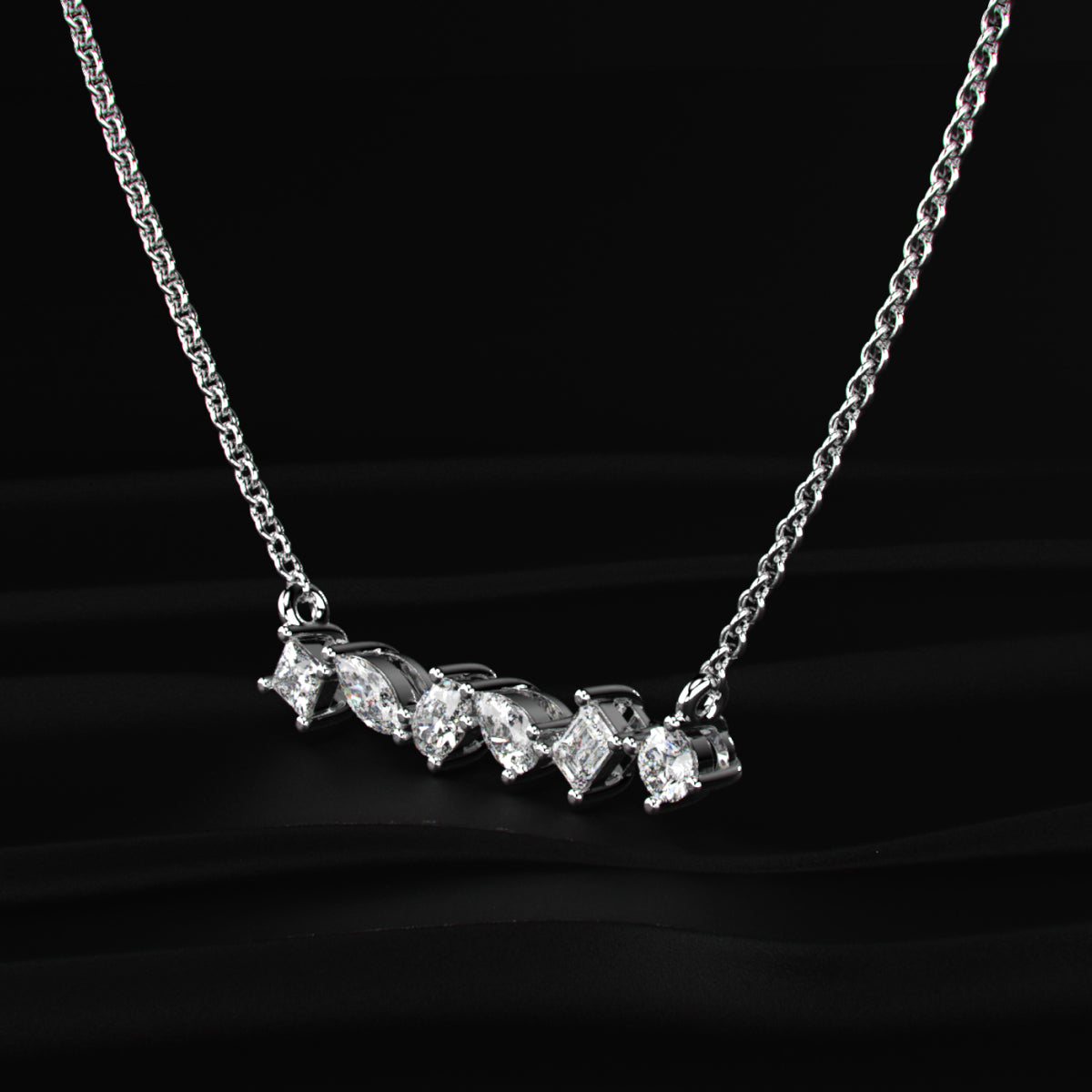 Multi Shape Diamond Necklace | Earthly Jewels
