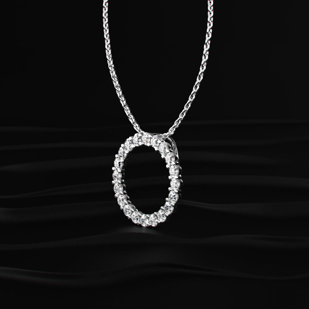 Diamond Open Circle Pendant Necklace | Earthly Jewels