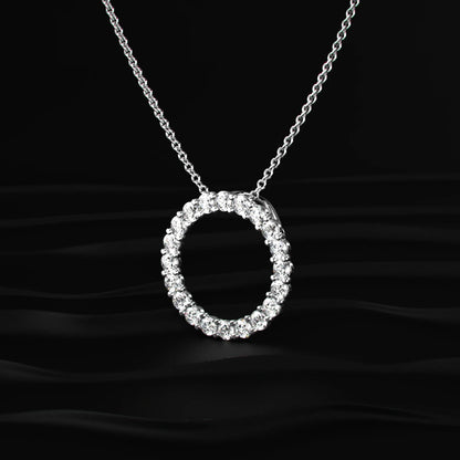 Diamond Open Circle Pendant Necklace | Earthly Jewels