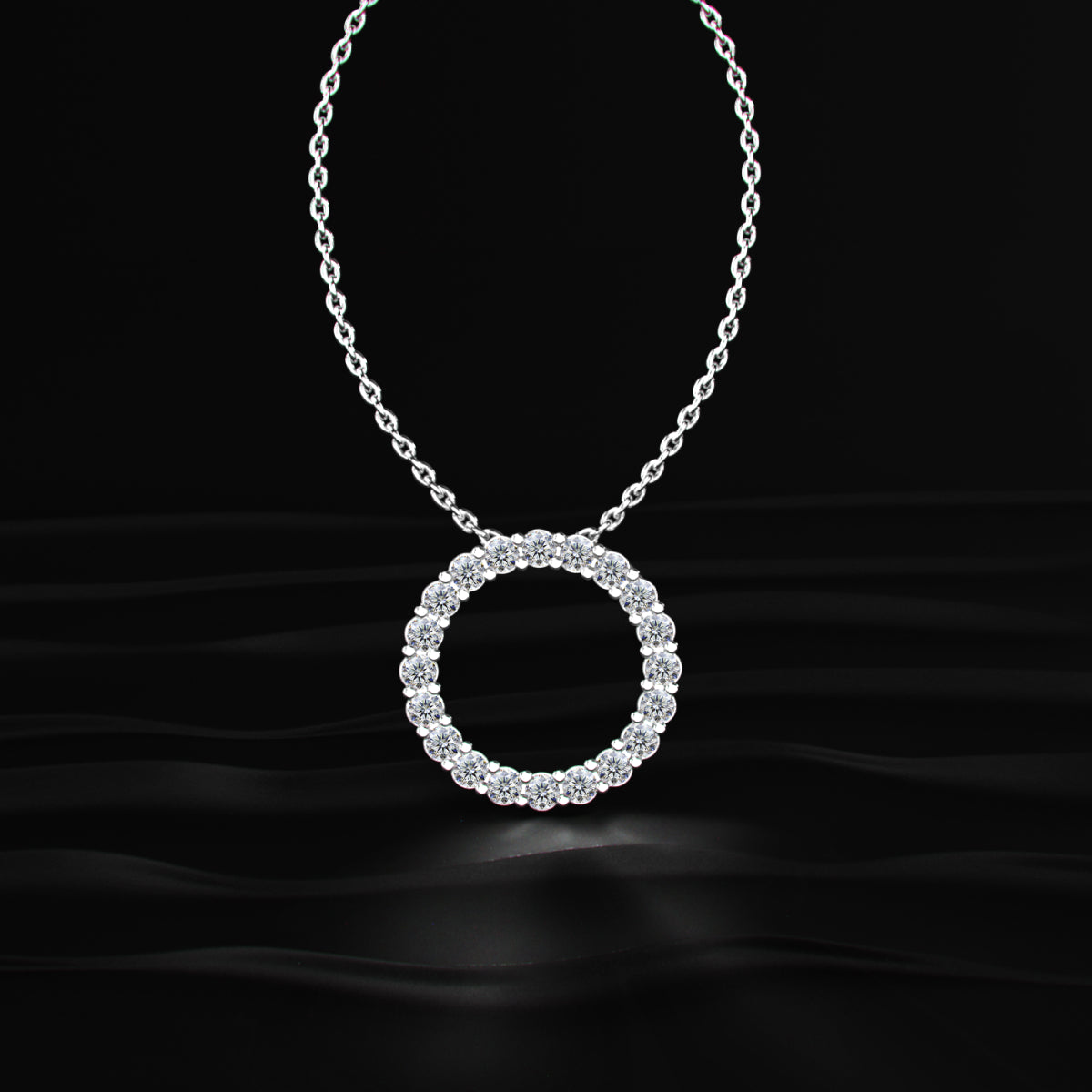 Diamond Open Circle Pendant Necklace | Earthly Jewels
