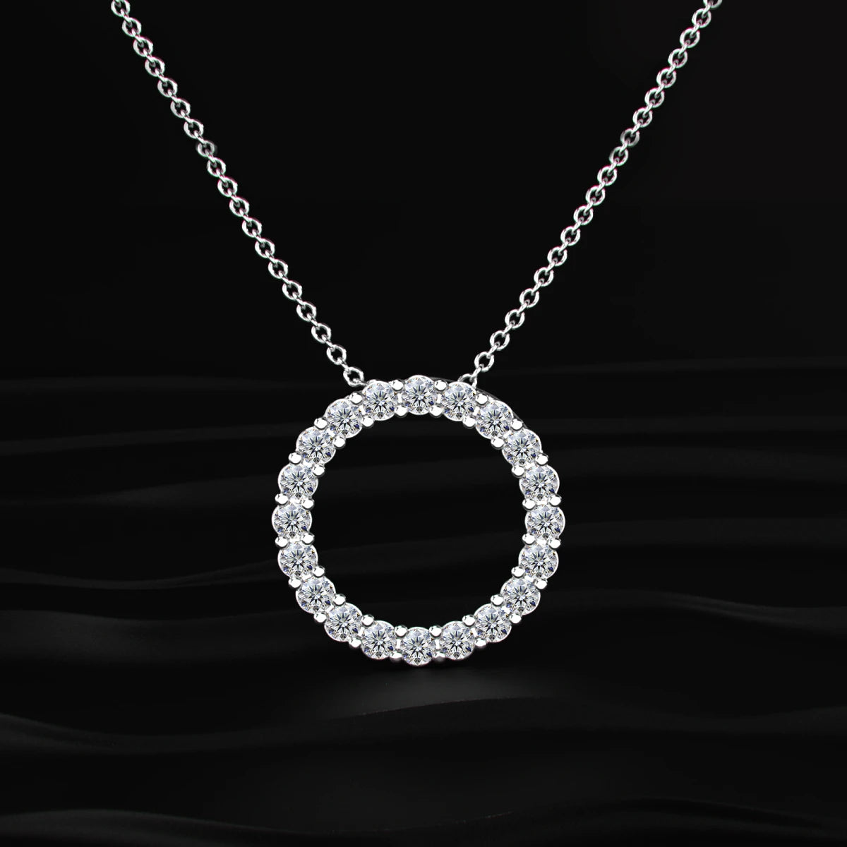 Diamond Open Circle Pendant Necklace | Earthly Jewels