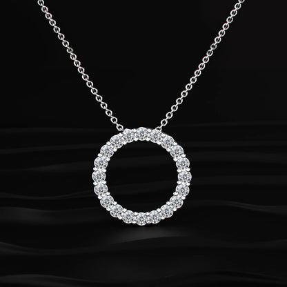 Diamond Open Circle Pendant Necklace | Earthly Jewels