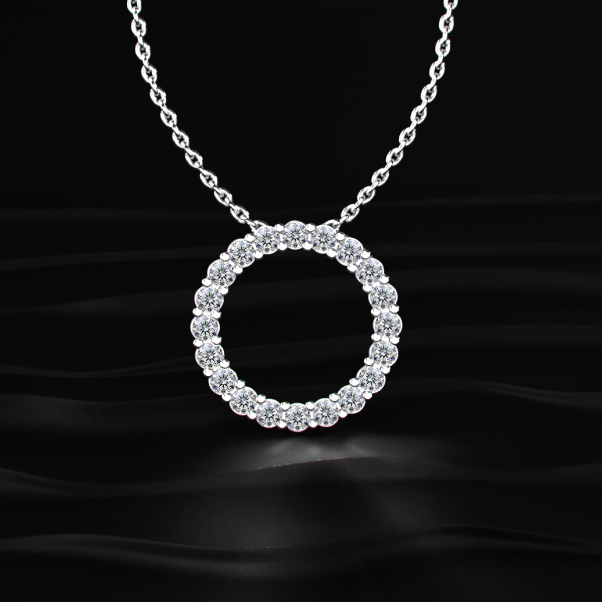 Diamond Open Circle Pendant Necklace | Earthly Jewels