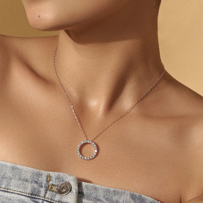 Diamond Open Circle Pendant Necklace | Earthly Jewels