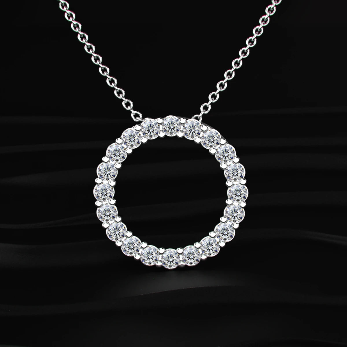 Diamond Open Circle Pendant Necklace | Earthly Jewels