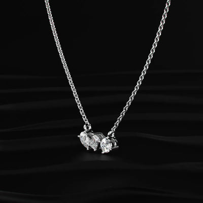 Three Stone Diamond Necklace | Earthly Jewels
