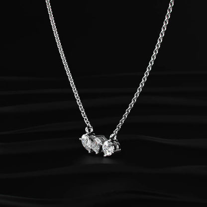 Three Stone Diamond Necklace | Earthly Jewels