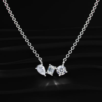 Three Stone Diamond Necklace | Earthly Jewels