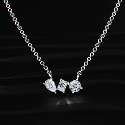 Three Stone Diamond Necklace | Earthly Jewels