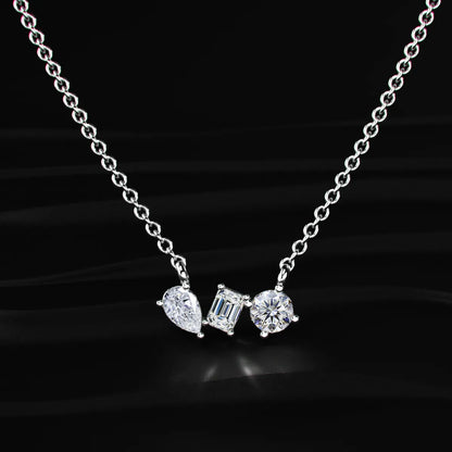 Three Stone Diamond Necklace | Earthly Jewels