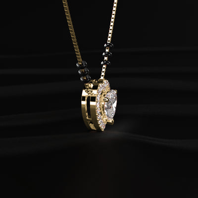 Heart Diamond Halo Mangalsutra | Earthly Jewels