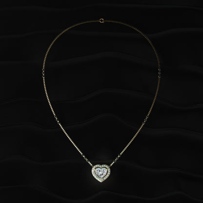 Heart Diamond Halo Mangalsutra | Earthly Jewels