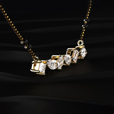 Mixed Shape Diamond Mangalsutra | Earthly Jewels