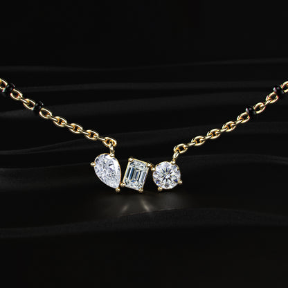 Three Mix Shape Pendant Mangalsutra | Earthly Jewels
