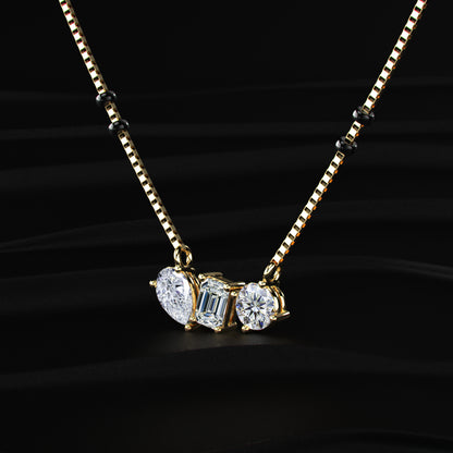 Three Mix Shape Pendant Mangalsutra | Earthly Jewels