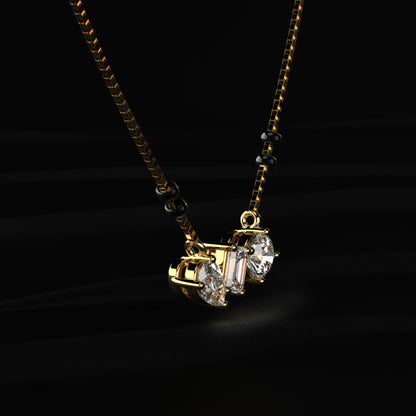 Three Mix Shape Pendant Mangalsutra