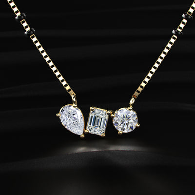 Three Mix Shape Pendant Mangalsutra | Earthly Jewels