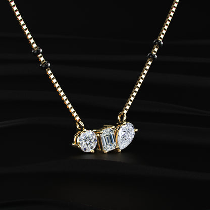 Three Mix Shape Pendant Mangalsutra | Earthly Jewels