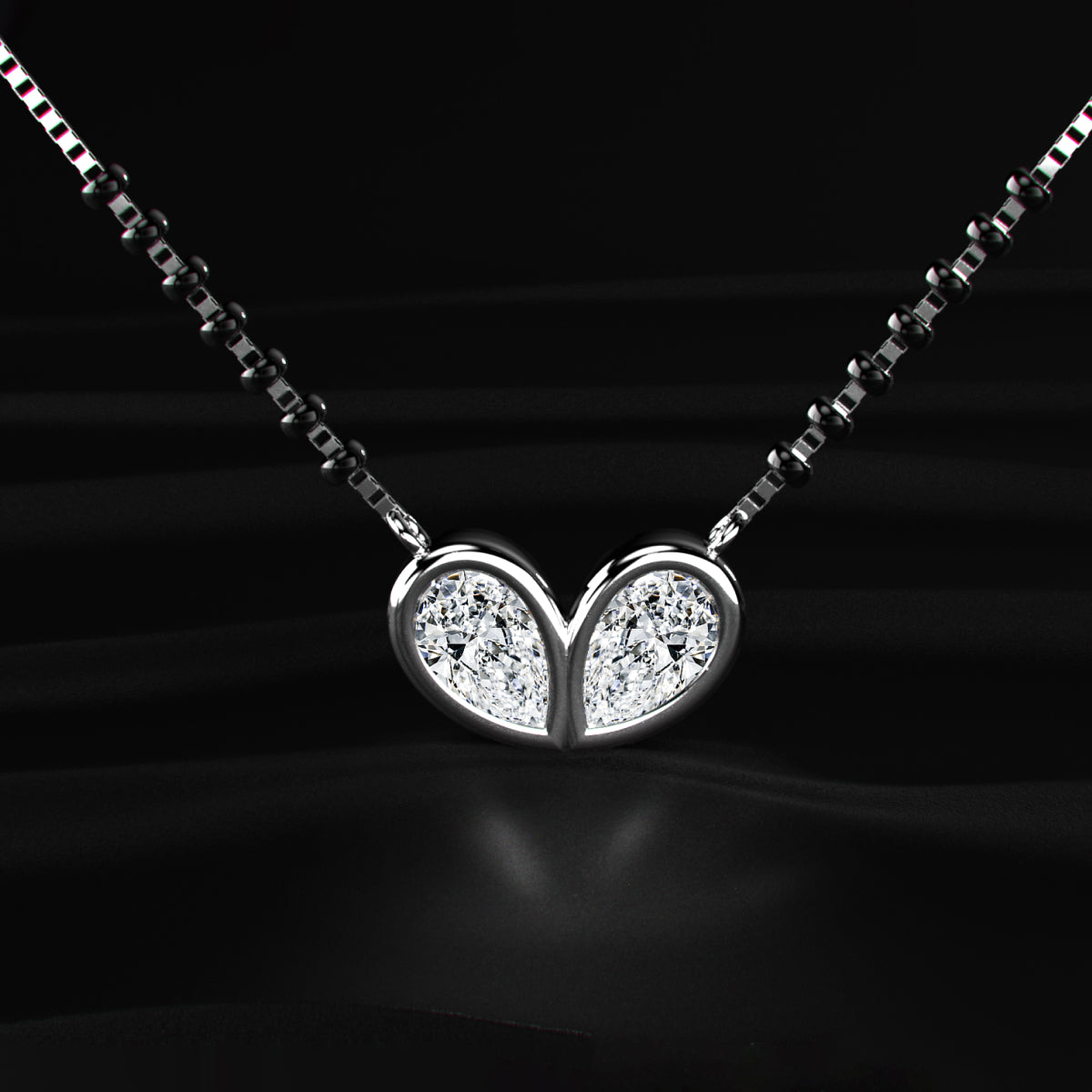 Two Pear Shape Heart Love Mangalsutra
