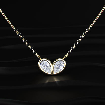 Two Pear Shape Heart Love Mangalsutra | Earthly Jewels