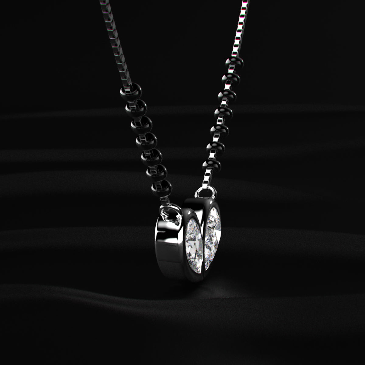Two Pear Shape Heart Love Mangalsutra