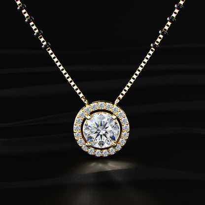 Round Diamond Halo Mangalsutra | Earthly Jewels