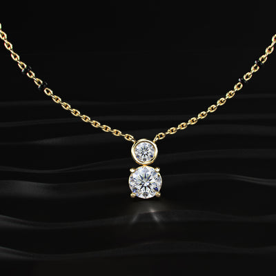 Round Shape Two Diamond Mangalsutra | Earthly Jewels