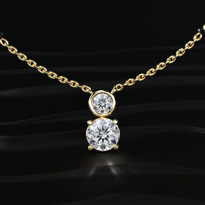 Round Shape Two Diamond Mangalsutra | Earthly Jewels