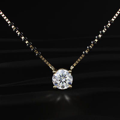Round Diamond Solitaire Mangalsutra | Earthly Jewels