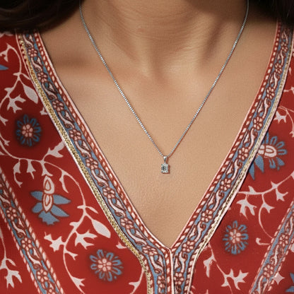 Emerald Cut Solitaire Pendant | Earthly Jewels