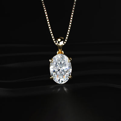 Oval Shape Solitaire Pendant | Earthly Jewels #diamond-shape_oval