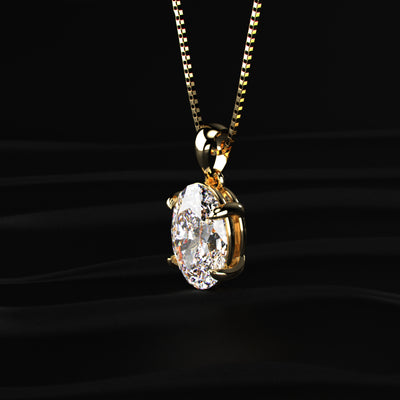 Oval Shape Solitaire Pendant | Earthly Jewels #diamond-shape_oval
