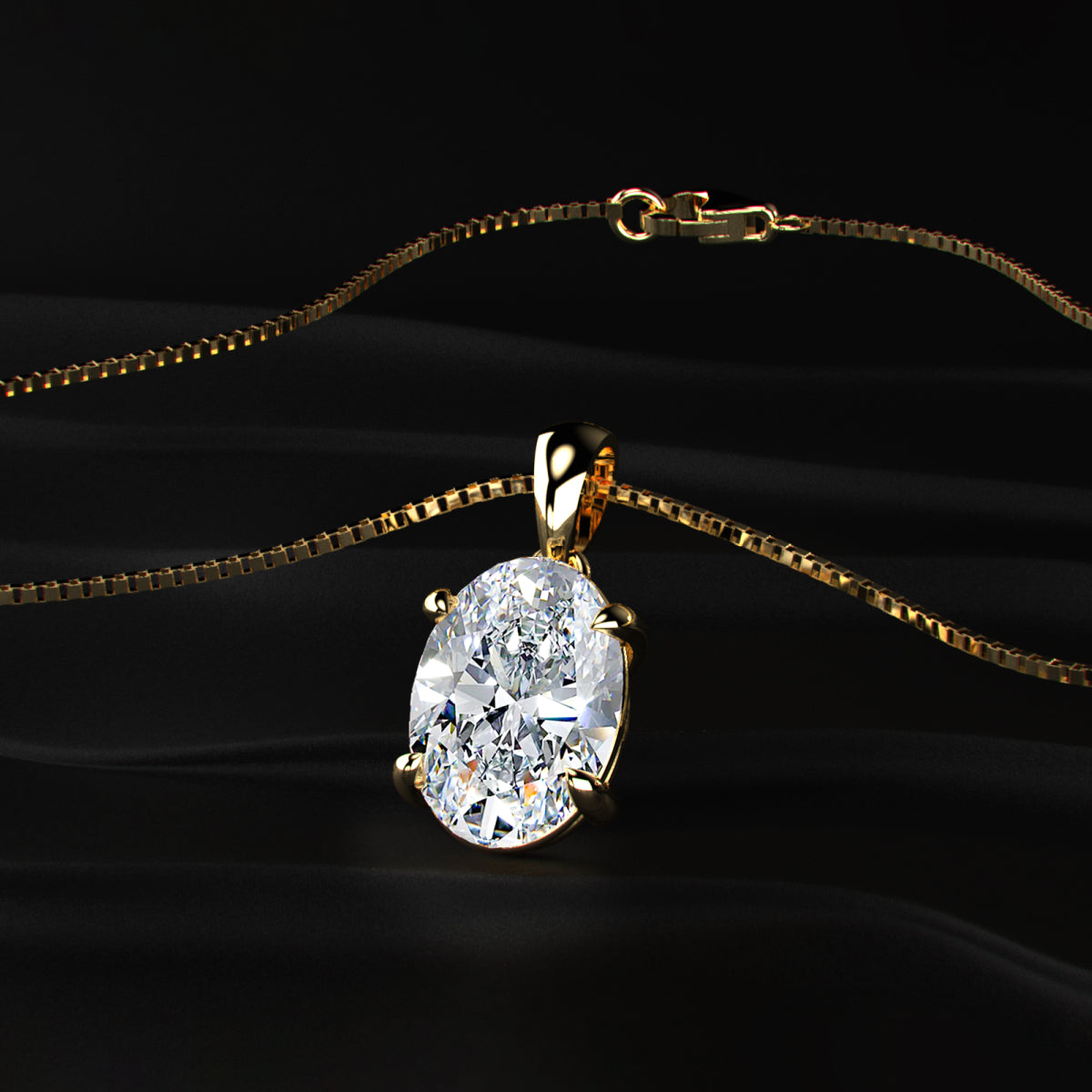Oval Shape Solitaire Pendant | Earthly Jewels