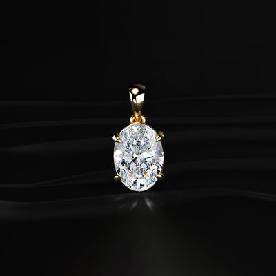 Oval Shape Solitaire Pendant | Earthly Jewels #diamond-shape_oval