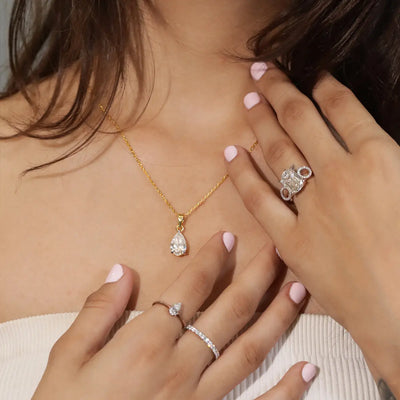 Pear Shaped Solitaire Pendant | Earthly Jewels