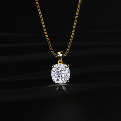 Cushion Cut Diamond Solitaire Pendant | Earthly Jewels