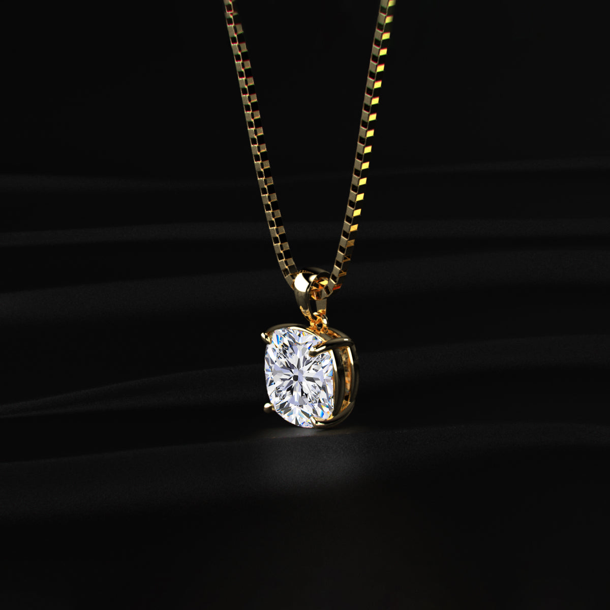 Cushion Cut Diamond Solitaire Pendant