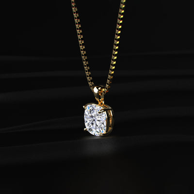 Cushion Cut Diamond Solitaire Pendant | Earthly Jewels