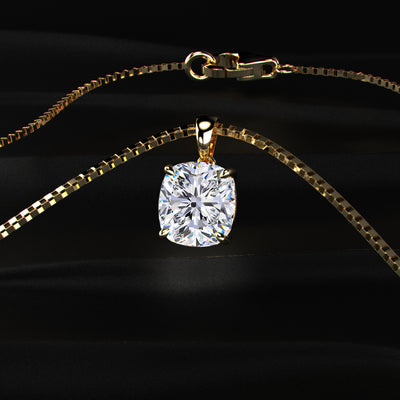 Cushion Cut Diamond Solitaire Pendant | Earthly Jewels
