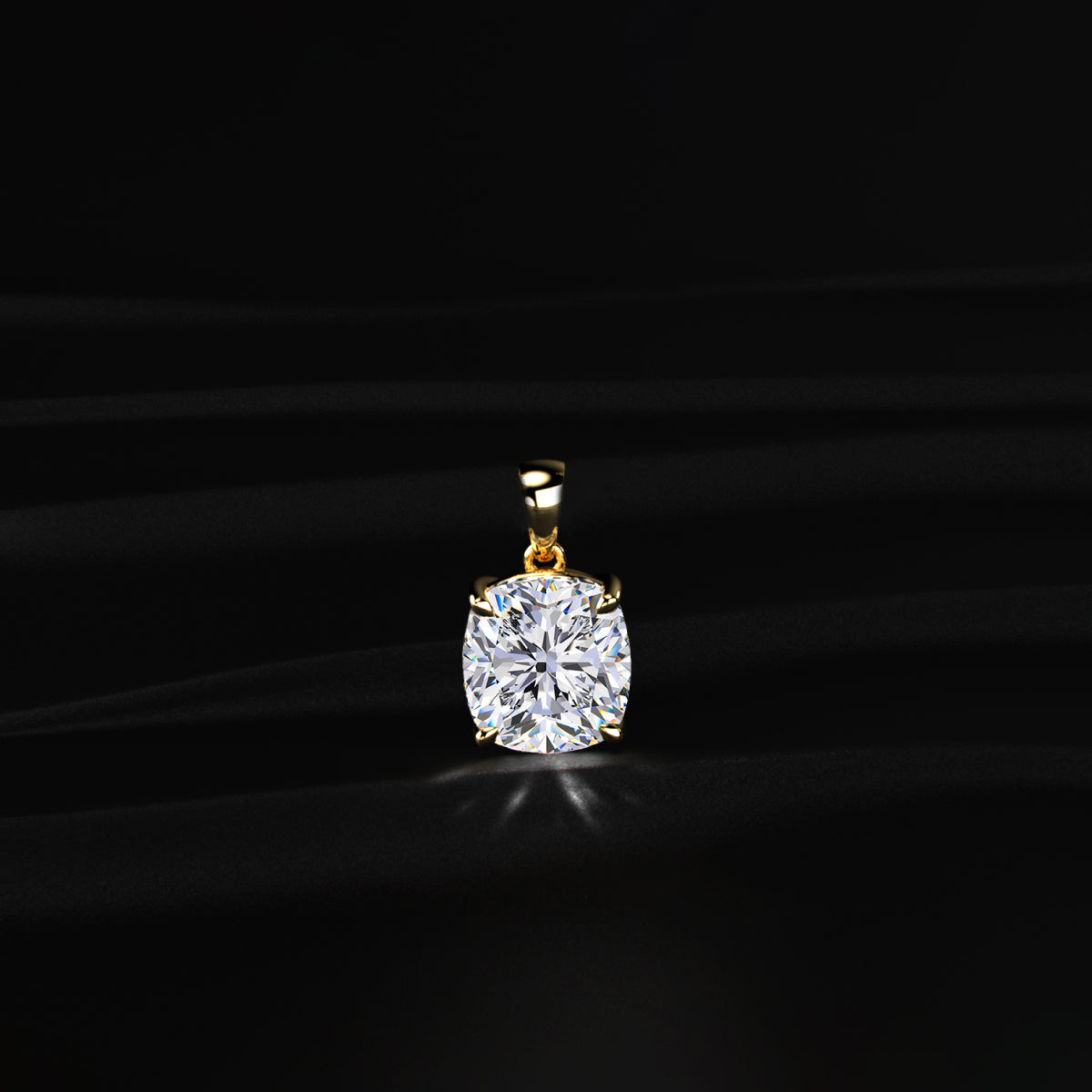 Cushion Cut Diamond Solitaire Pendant
